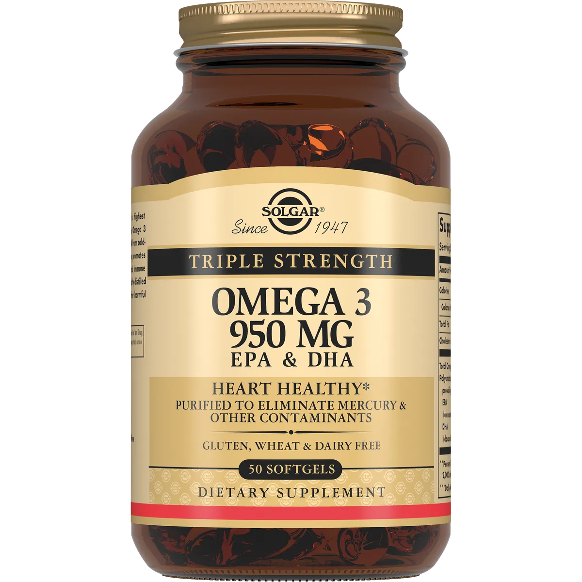 Solgar Тройная Омега-3 950мг ЭПК и ДГК №50 капс /020573/