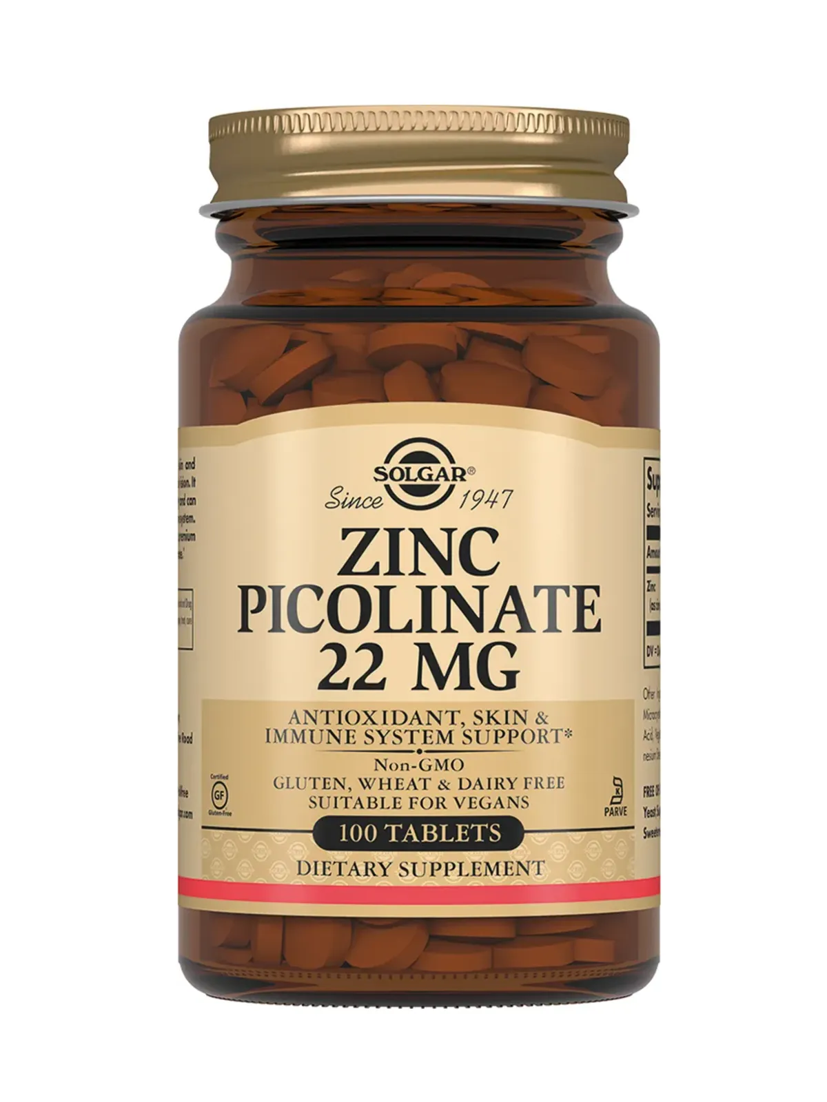 Solgar Пиколинат цинка таблетки для иммунитета и кожи 22 мг 100 шт