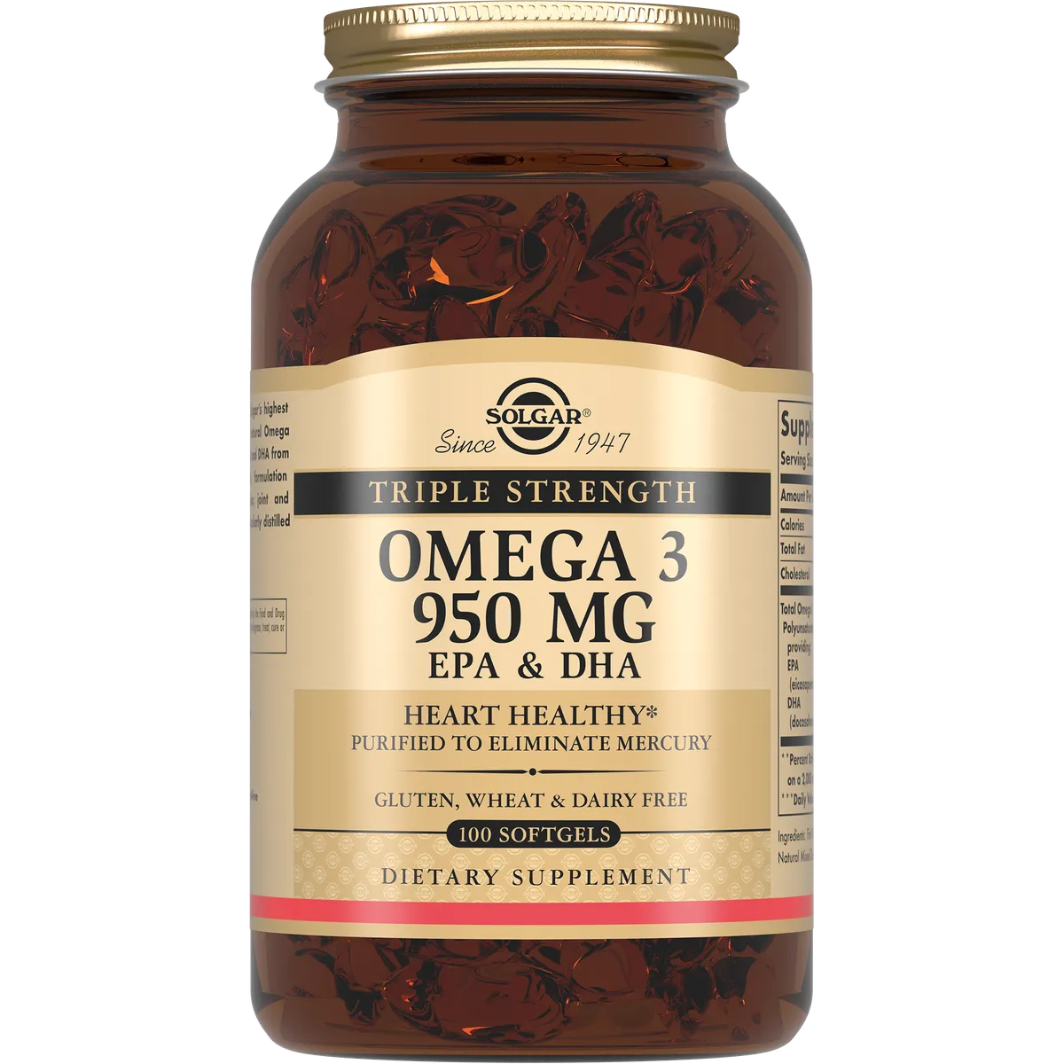 Solgar Тройная Омега-3 950мг ЭПК и ДГК №100 капс /020580/