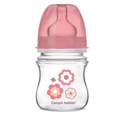Newborn baby бутылочка PP антиколик с широким горлышком 120 мл розовая