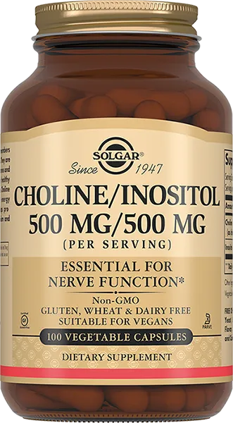 Solgar Холин 500мг Инозитол 500мг №100 капс /008502/