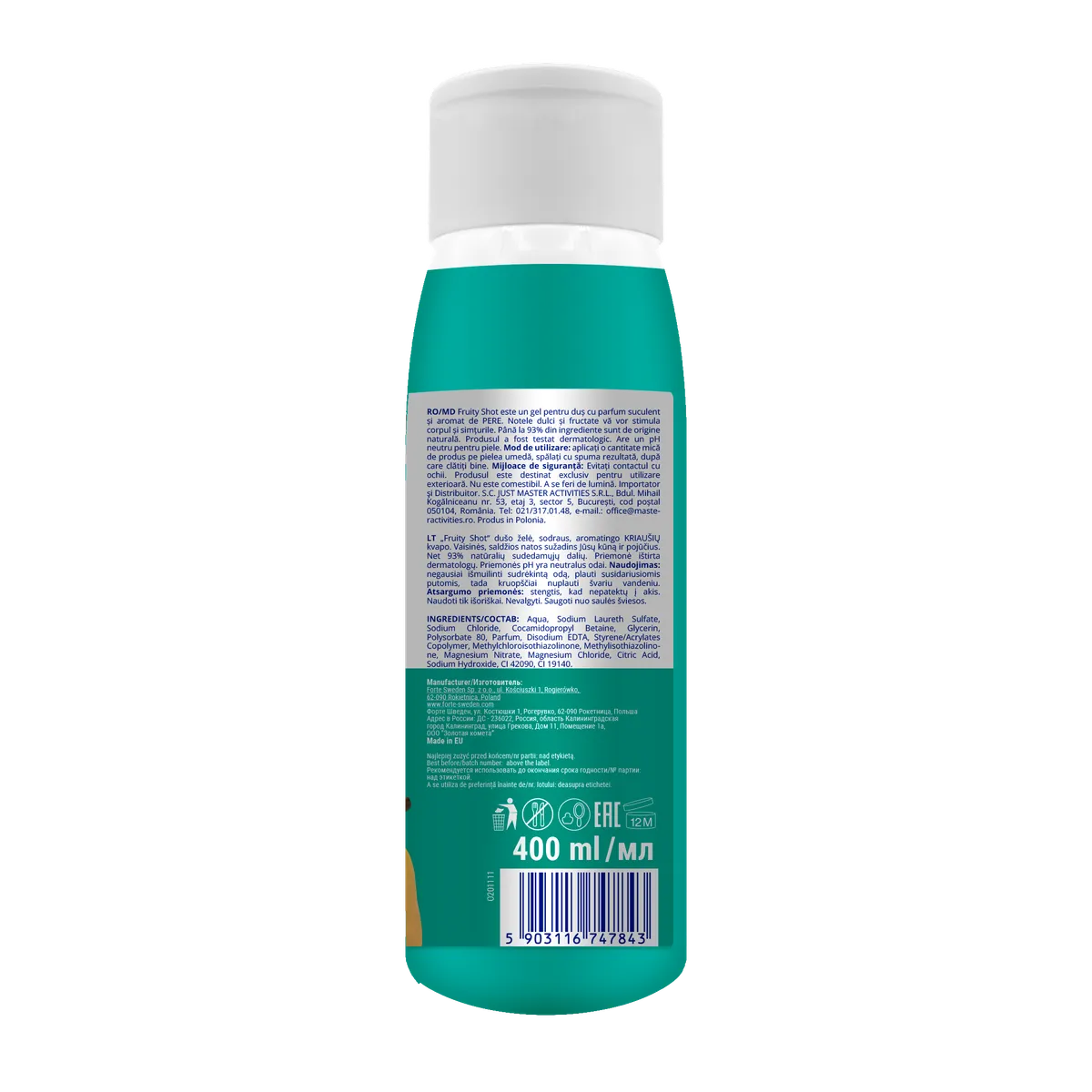 Forte Sweden Fruity Shots гель для душа с ароматом груши 400 мл