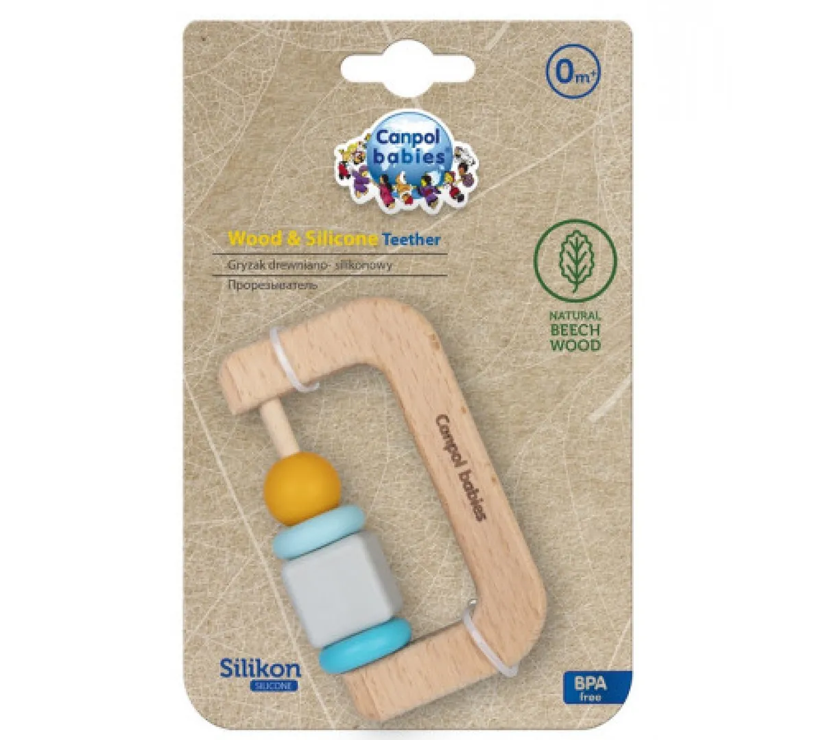 Canpol прорезыватель деревянный и силиконовый