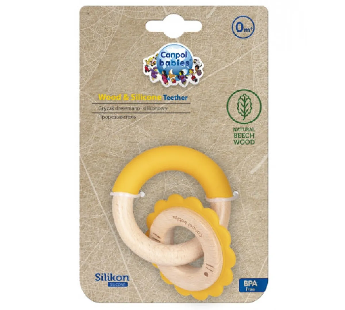 Canpol прорезыватель деревянно-силиконовый ЛЕВ