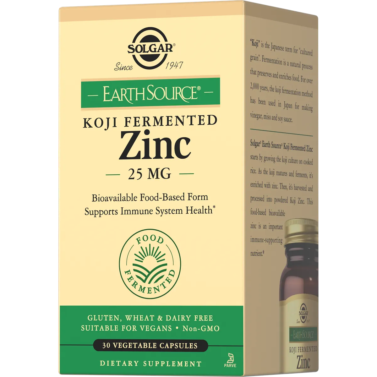 Solgar Цинк 25мг в ферментированной культуре Коджи №30 капсулы /011571/