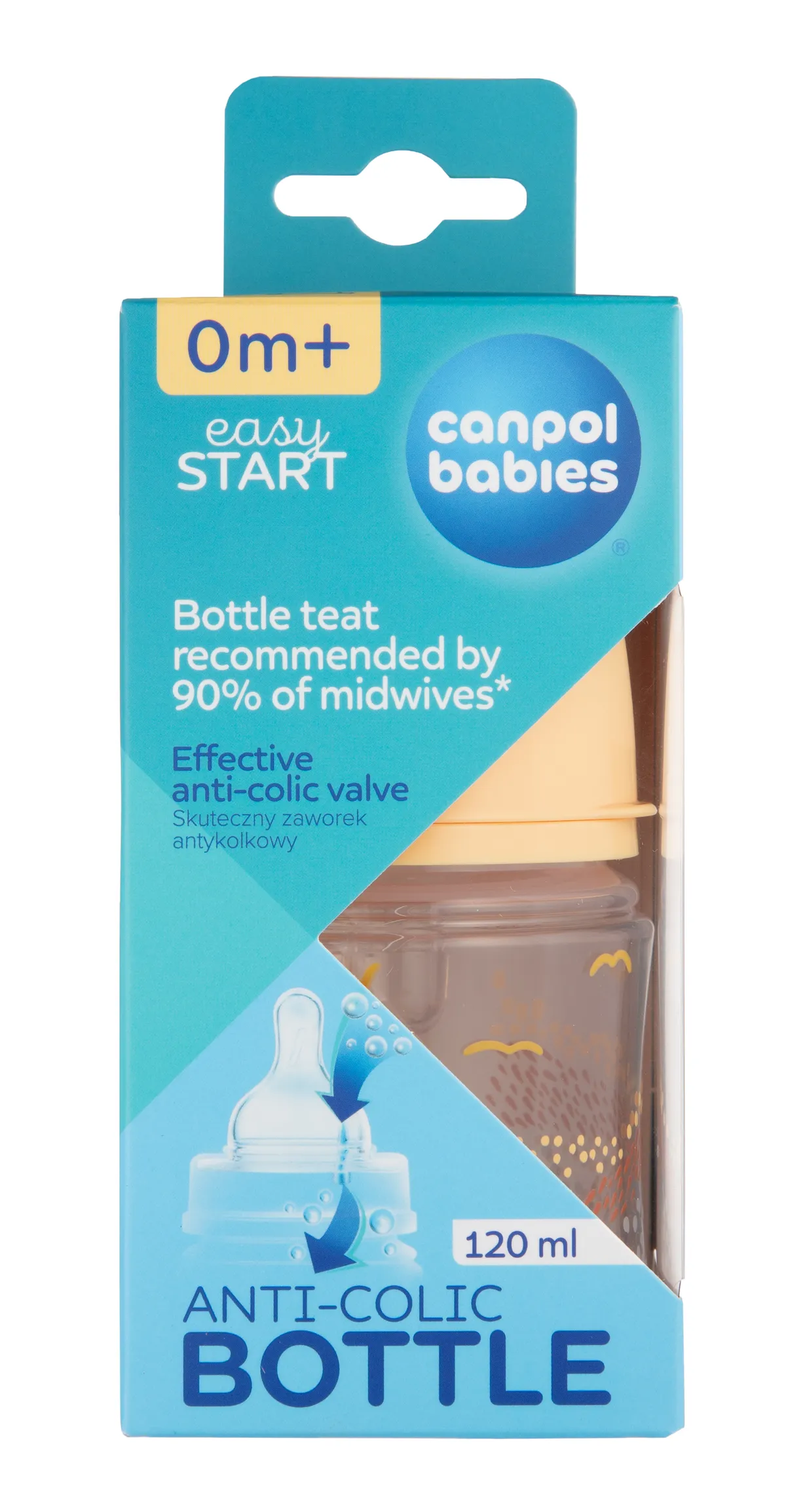 Canpol EasyStart бутылочка антиколик с широким горлышком 120 мл