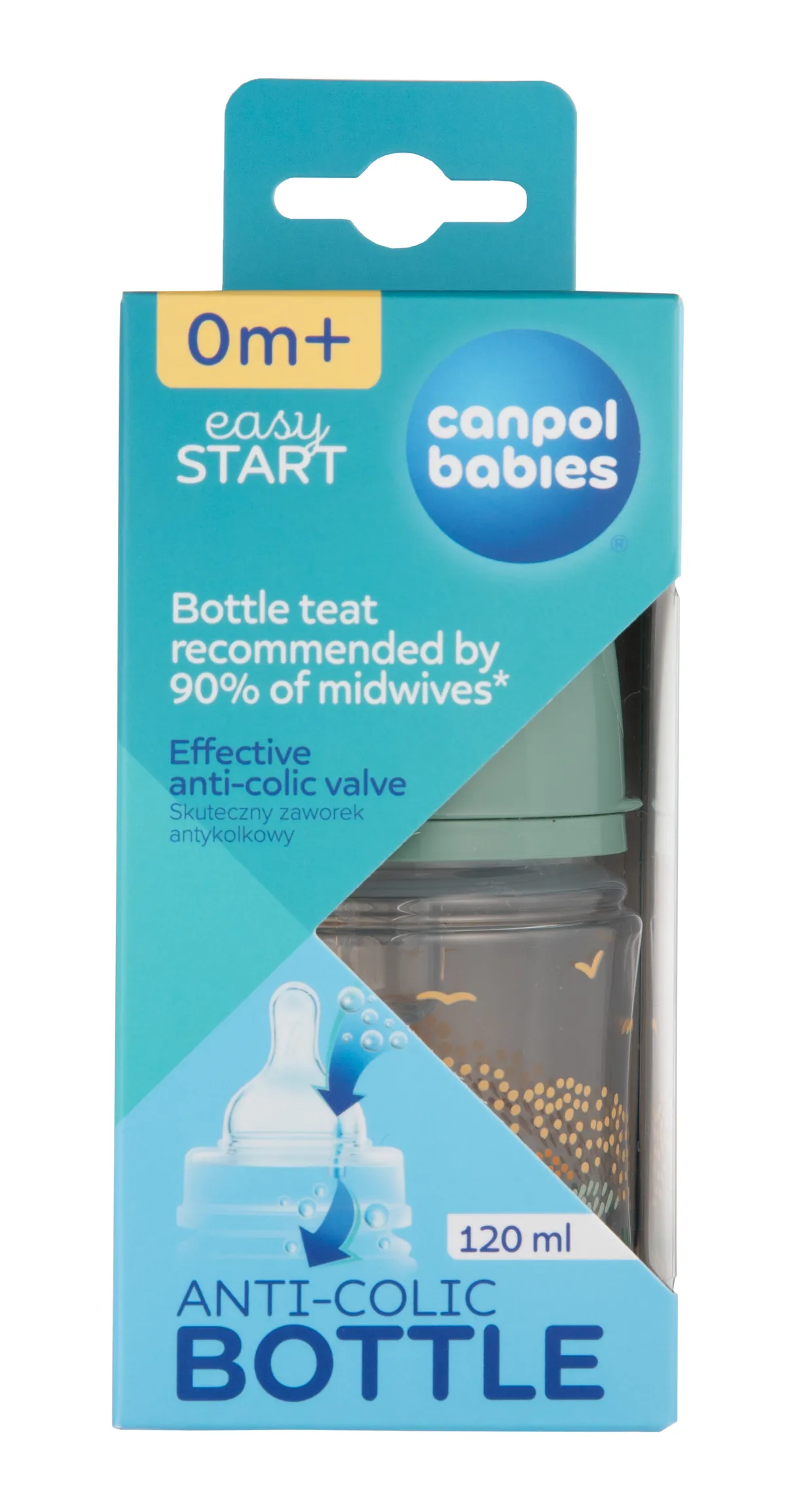 Canpol EasyStart бутылочка антиколик с широким горлышком 120 мл