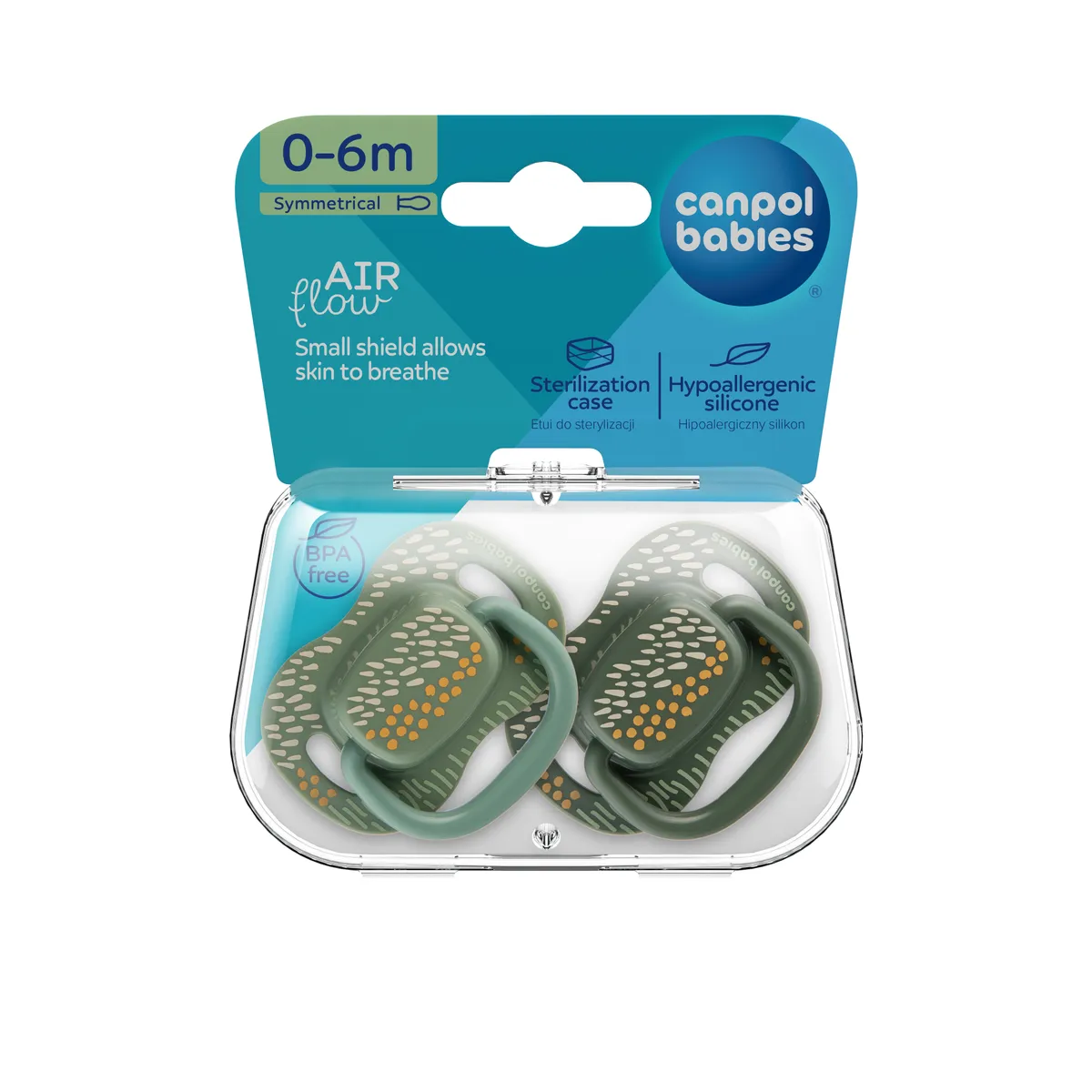 Canpol соска-пустышка силиконовая симметричная MOUNTAINS №2 0-6 мес.