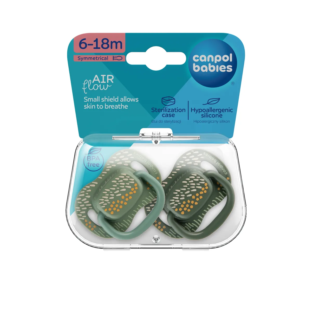 Canpol соска-пустышка силиконовая симметричная MOUNTAINS №2 6-18 мес.