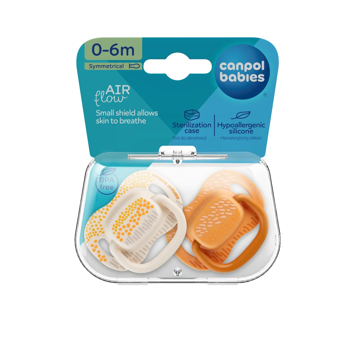 Canpol соска-пустышка силиконовая симметричная MOUNTAINS №2 0-6 мес.