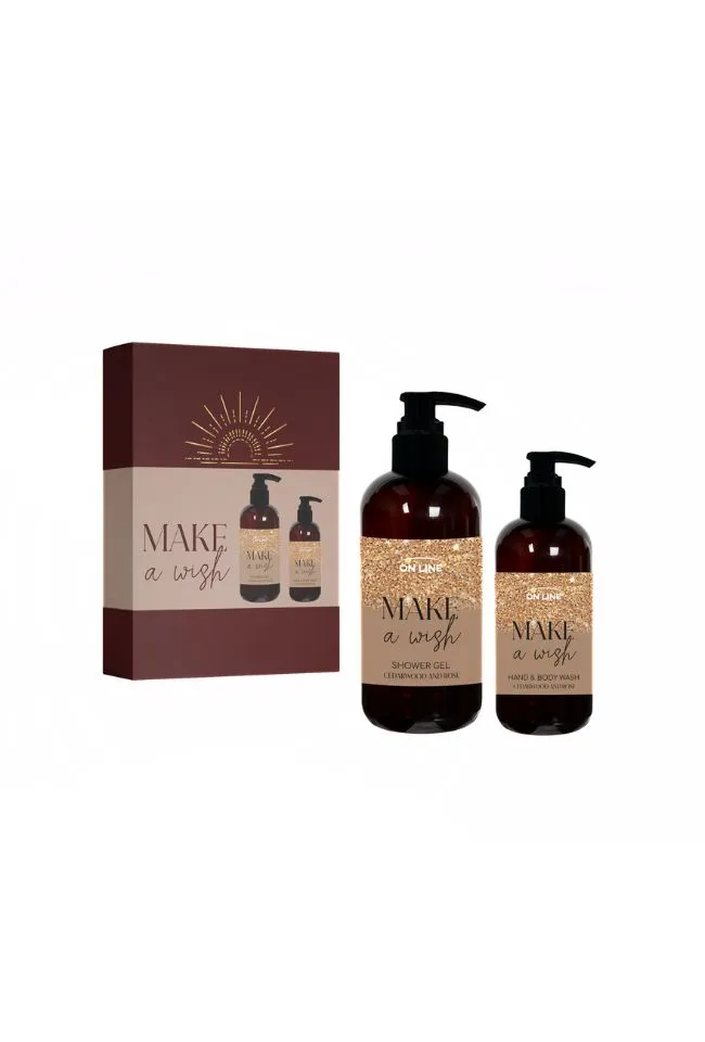 Forte-sweden Набор ON LINE MAKE A WISH гель для душа с ароматом кедра и розы 400 мл + мыло для рук 240 мл