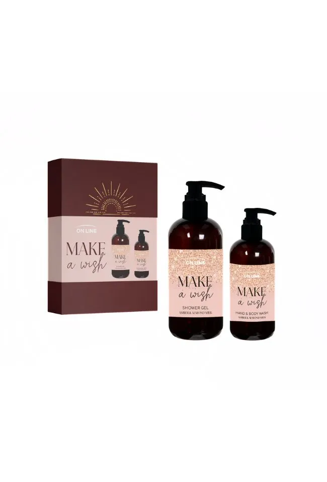 Forte-sweden Набор ON LINE MAKE A WISH Гель для душа с ароматом Миндального молока 400 мл + Крем для рук 240 мл