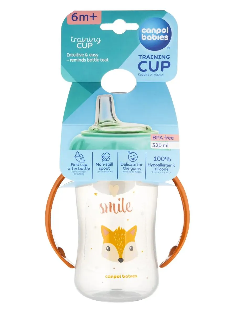 CUTE ANIMALS поильник обучающий с силиконовым носиком 320 мл