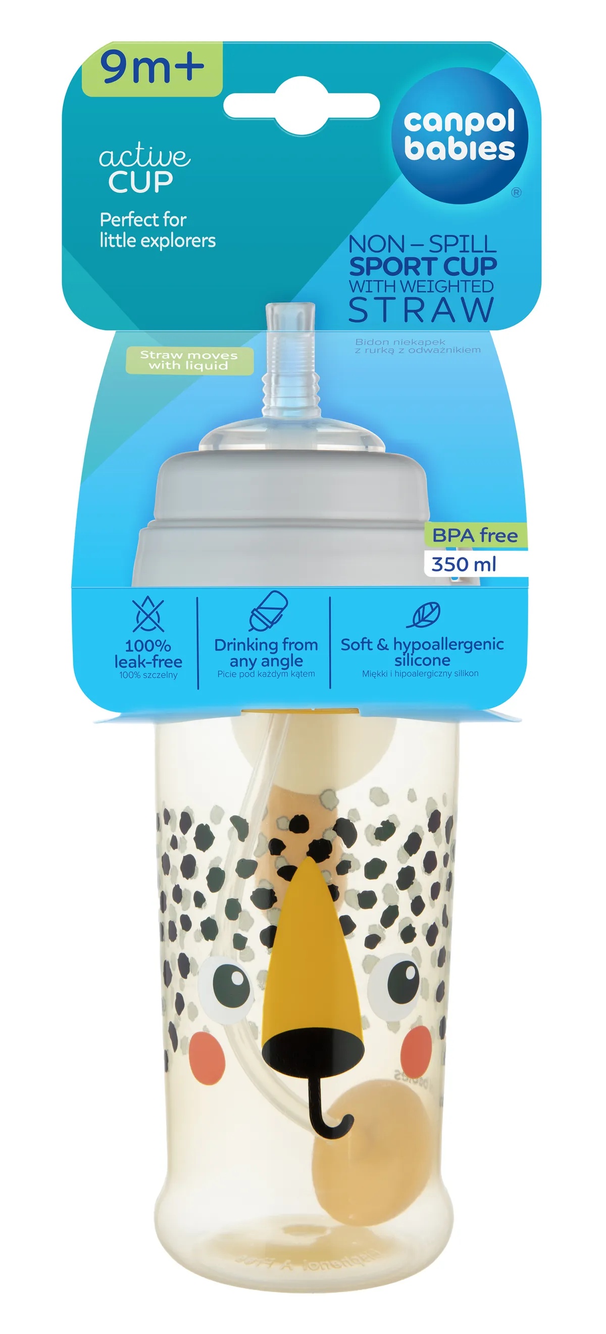 Canpol BabiesBoo поильник спортивный с трубочкой и утяжелителем 350 мл