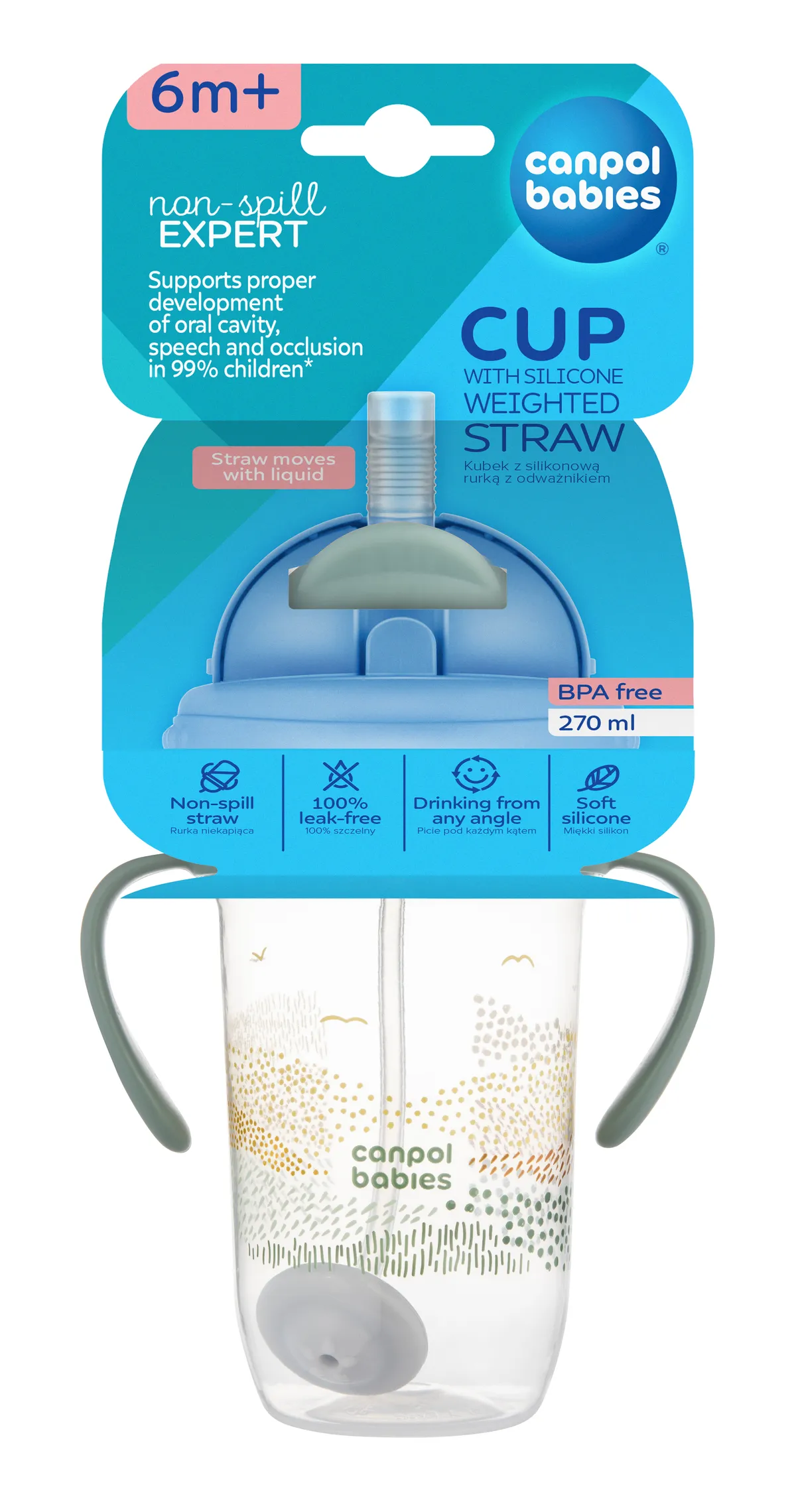 Canpol Mountains поильник с трубочкой и утяжелителем 270 мл